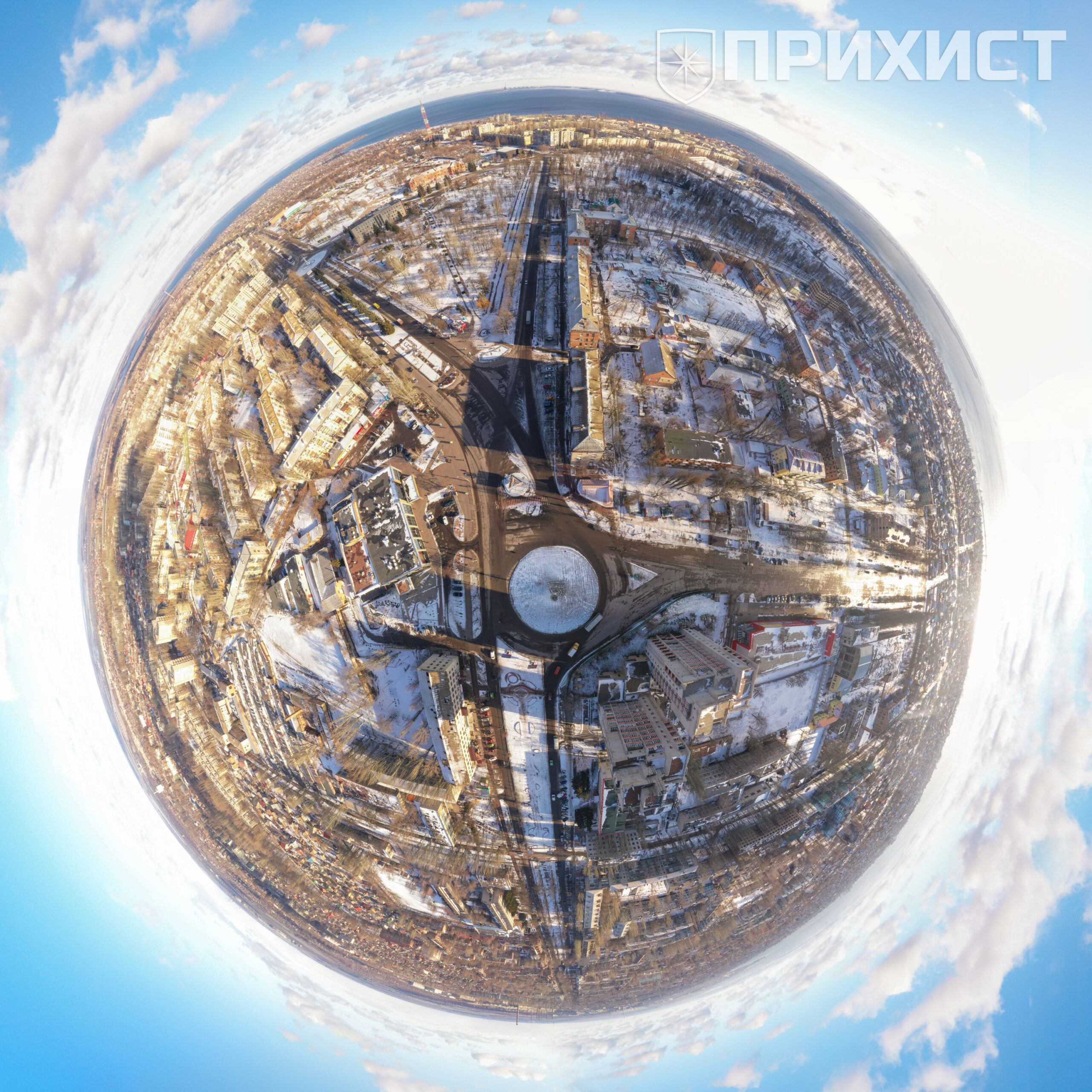 Перший сніг у Нікополі Фото з висоти пташиного польоту | Прихист 